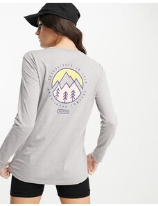 Columbia - North Cascades - T-shirt a maniche lunghe grigia con stampa sul retro-Grigio