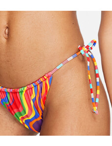 It's Now Cool Premium - Slip bikini con laccetti laterali multicolore arcobaleno