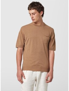 Alpha Studio T-shirt girocollo in lino e cotone