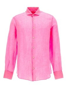 Mc2 Saint Barth Camicia uomo in lino rosa fluo