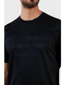 Emporio Armani T-shirt in jersey misto Tencel con maxi ricamo logo