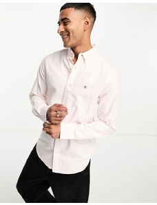 GANT - Camicia Oxford slim fit rosa chiaro con logo