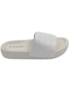 Malu Shoes Ciabatta pantofola donna bianco estiva in gomma morbida impermeabile con fascia dritte open toe moda