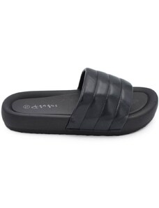 Malu Shoes Ciabatta pantofola donna nero estiva in gomma morbida impermeabile con fascia dritte open toe moda