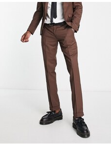 Twisted Tailor - Buscot - Pantaloni da abito marrone castagna