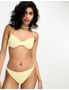 PacSun - Emma - Top bikini con coppe giallo con margherite in coordinato