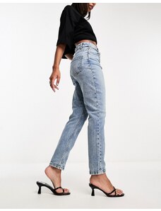 ASOS DESIGN - Jeans mom slim lavaggio blu medio