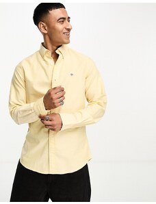 GANT - Camicia Oxford slim fit gialla con logo-Giallo
