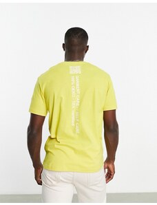Champion - Rochester Future - T-shirt gialla con stampa di globo sul retro-Giallo