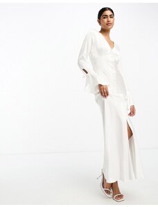 Never Fully Dressed - Vestito lungo da sposa in raso color avorio-Bianco