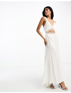 Never Fully Dressed - Vestito lungo a sirena da sposa avorio in raso-Bianco