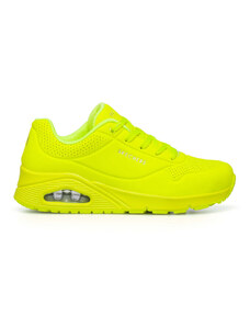 Sneakers giallo fluo da donna con suola ad aria Skechers Uno