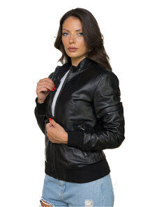 Leather Trend Bomber Vittoria - Bomber Donna Nero in vera pelle