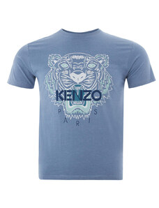 T-Shirt Kenzo Azzurra con Stampa Tigre S Azzurro 2000000007236