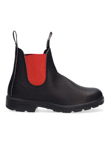 Blundstone boot in pelle nera elastico rosso