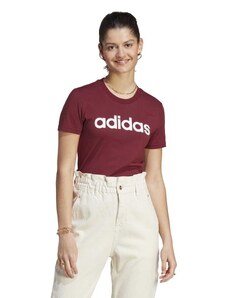 T-shirt bordeaux da donna con logo adidas Essentials Slim Logo