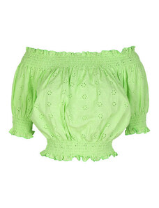 Sweet Miss Blusa Cropped Donna In Pizzo Bluse Verde Taglia L/xl