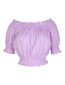 Sweet Miss Blusa Cropped Donna In Pizzo Bluse Viola Taglia S/m