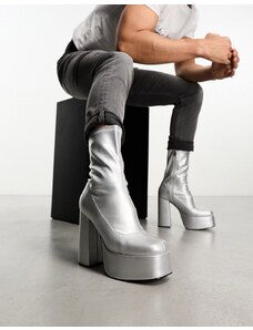 Koi Footwear KOI - Stivaletti argento metallizzato con plateau e tacco