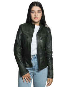 Leather Trend Kelly - Giacca Donna Verde in Vera Pelle