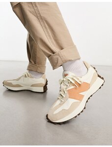 New Balance - 327 - Sneakers color bianco sporco e cuoio