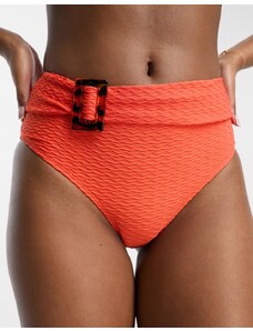 Dorina - Sarawak - Slip bikini a vita alta testurizzati arancioni-Arancione
