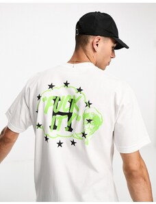 HUF - Galactic Motto - T-shirt a maniche corte bianca con stampe sul petto e sul retro-Bianco