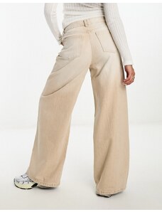 Bershka - Jeans con fondo ampio color sabbia slavato-Neutro