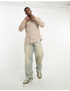 Polo Ralph Lauren - Camicia custom fit in twill a quadri marroni con logo-Brown