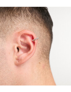 ASOS DESIGN - Confezione da 2 orecchini ear cuff in argento sterling con design a doppio cerchio con palline
