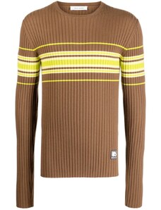 Wales Bonner maglione a coste marrone e giallo
