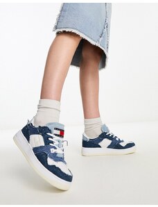 Tommy Jeans - Sneakers stile basket in denim azzurre-Blu
