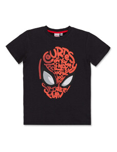 T-shirt grigio scuro da bambino con stampa Spiderman