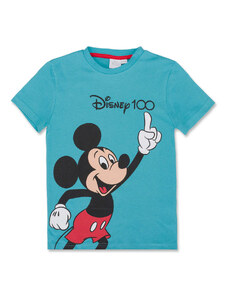 T-shirt azzurra da bambino con stampa Mickey Mouse