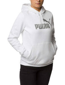 Felpa bianca da donna con logo metallizzato Puma Essentials+