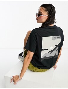 Berghaus - Buttermere - T-shirt boyfriend nera con stampa sul retro-Nero