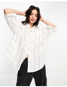 Free People - Happy Hour - Camicia color avorio a righe-Bianco