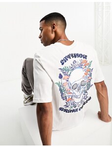Bolongaro Trevor - T-shirt a maniche corte bianca con stampa di teschio con funghi-Neutro