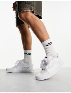Vans - Knu Skool - Sneakers con suola spessa in pelle triplo bianco