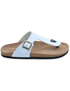 Malu Shoes Sandalo uomo scarpe estivo bianco in pelle infradito flat pantofole aggrappanti morbide made in italy moda