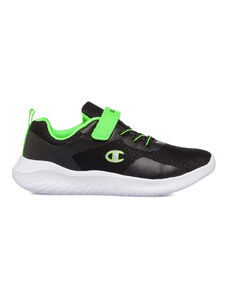 Sneakers nere da bambino con velcro e dettagli verde fluo Champion Softy Evolve B