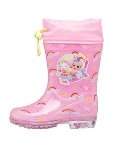 Stivali di gomma rosa da bambina con logo Cry Babies