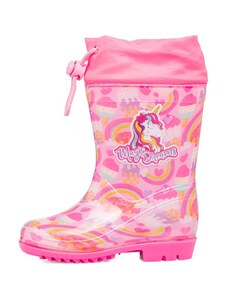 Stivali di gomma rosa da bambina con stampa Unicorno