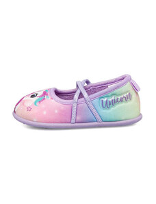 Pantofole lilla e rosa da bambina con stampa Unicorno