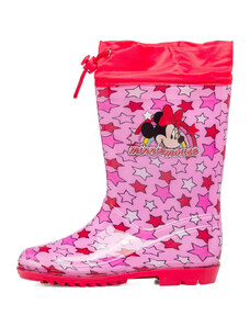 Mickey Mouse Stivali di gomma rosa e rossi da bambina con stampa Minnie
