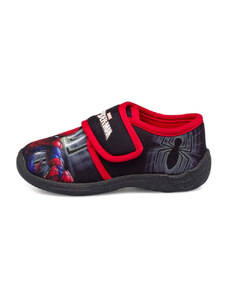 Pantofole nere e rosse da bambino con stampa Spiderman