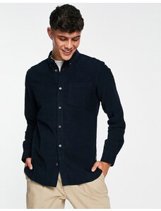 French Connection - Camicia a maniche lunghe in velluto a coste blu navy