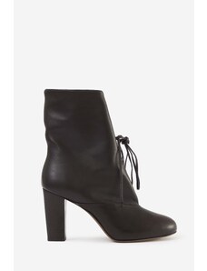 LEMAIRE Stivali ROUND TOE LACED BOOT in pelle marrone