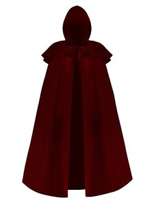 Mantello Da Strega Uomo Medievale - Costume Rinascimentale, Rosso, In Poliestere - Foto 5