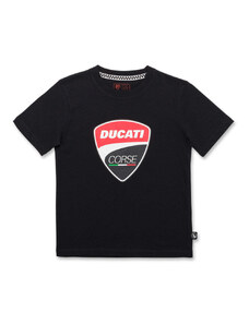 T-shirt nera da bambino con maxi-logo Ducati Corse